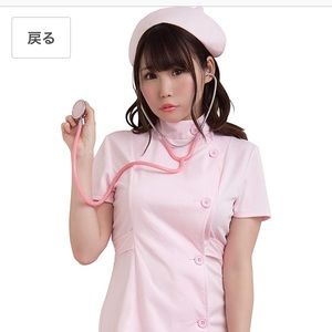 Pink nurse cosplay dress and hat Small